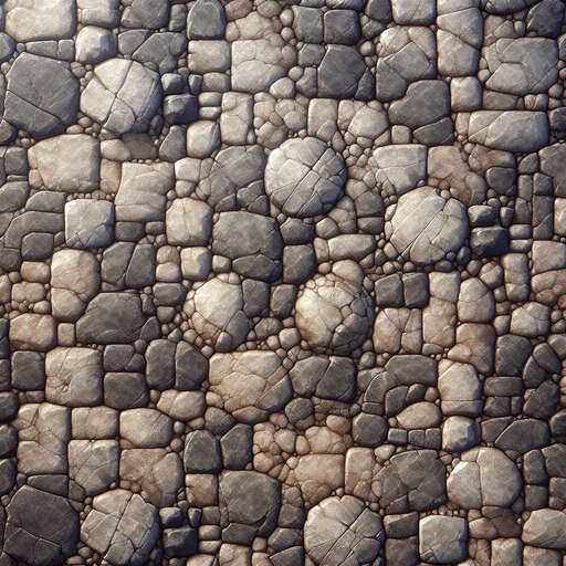 A Topdown Stone Ground.
Single Game Texture.  In-Game asset.  2d.  Blank background.  High contrast.  No shadows