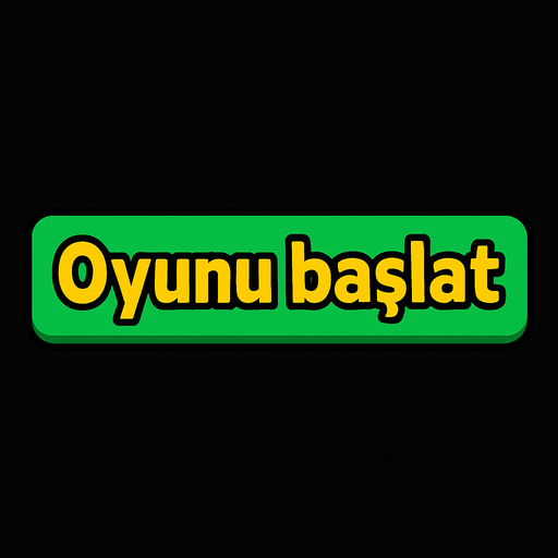 600x120 size  box, Oyunu başlat text yazısı.
In-Game asset.  2d.  High contrast.  No shadows