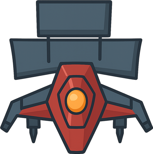 a enemy space ship. No background. Transparent background. Blank background. No shadows. 2d. In-Game asset. flat