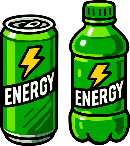 Bebidas energéticas verdes.
In-Game asset.  2d.  High contrast.  No shadows