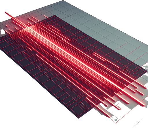 linear laser  red horizontal.
Single Game Texture. In-Game asset. 2d. Blank background. High contrast. No shadows.