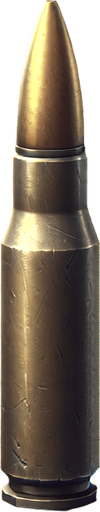 MG bullet.
Single Game Texture. In-Game asset. 2d. Blank background. High contrast. No shadows.