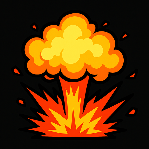 explosion look on top.
In-Game asset.  2d.  High contrast.  No shadows