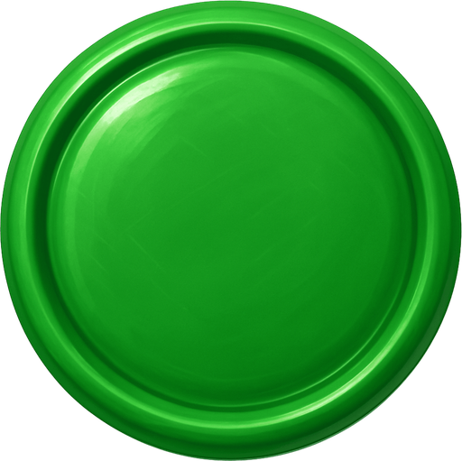 Circle realistic plastic green.
In-Game asset.  2d.  High contrast.  No shadows