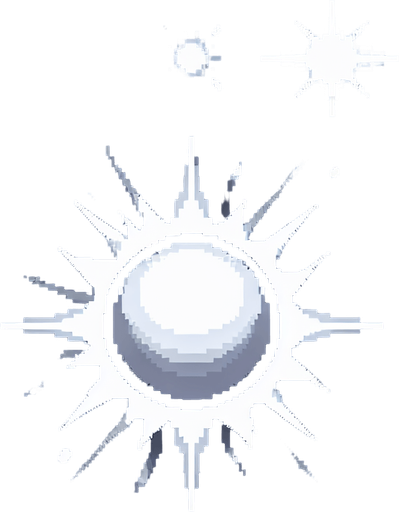 Glowing white dot with spike sprite sheet.
Single Game Texture. In-Game asset. 2d. Blank background. High contrast. No shadows.