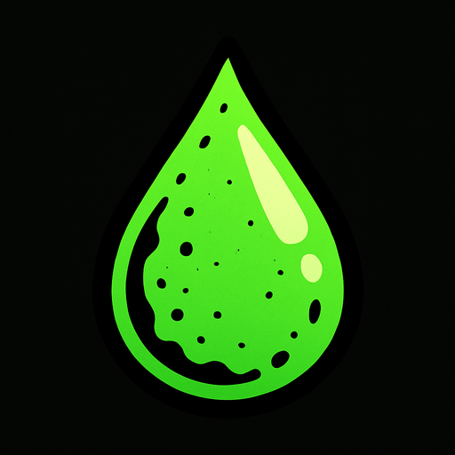 gota de acido.
In-Game asset.  2d.  High contrast.  No shadows