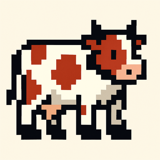 Inek pixel.
In-Game asset.  2d.  High contrast.  No shadows