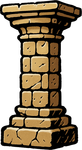 una columna de piedra.
In-Game asset.  2d.  High contrast.  No shadows
