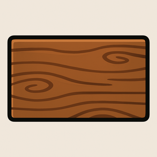 Rectángulo de madera color café.
In-Game asset.  2d.  High contrast.  No shadows