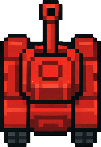 red tank pixel art top down.
In-Game asset.  2d.  High contrast.  No shadows