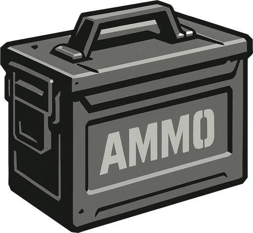 ammo box but gray.
In-Game asset.  2d.  High contrast.  No shadows