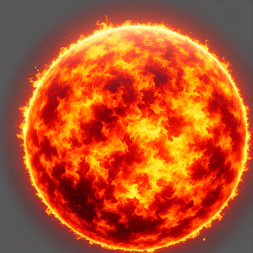 red fire ball.
Single Game Texture.  In-Game asset.  2d.  Blank background.  High contrast.  No shadows