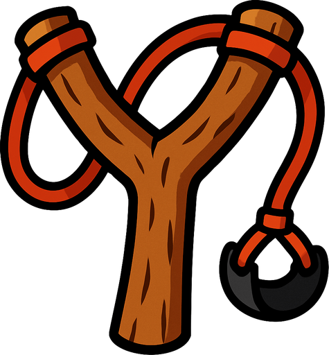 Slingshot.
In-Game asset.  2d.  High contrast.  No shadows