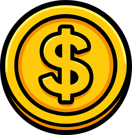 Coin.
In-Game asset.  2d.  High contrast.  No shadows