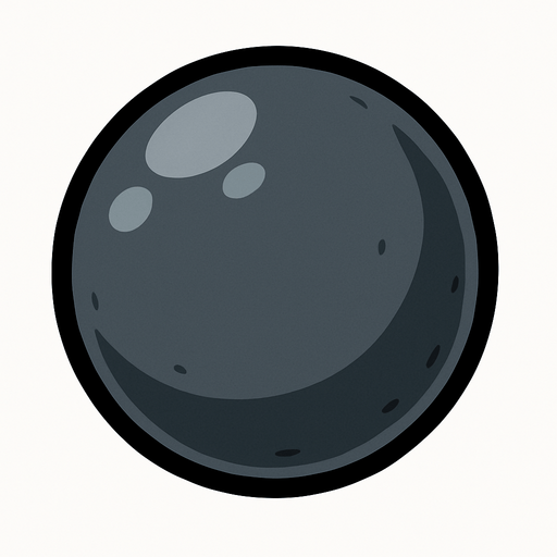 cannonball.
In-Game asset.  2d.  High contrast.  No shadows