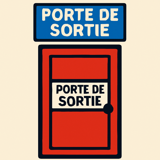 Porte de sortie.
In-Game asset.  2d.  High contrast.  No shadows
