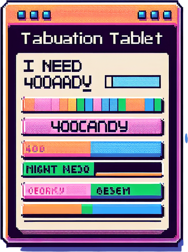 pixel text tablo : I need 400Candy.
Single Game Texture. In-Game asset. 2d. Blank background. High contrast. No shadows.