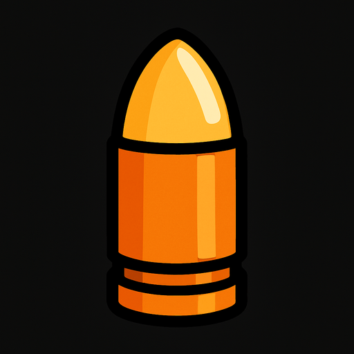 2d bullet.
In-Game asset.  2d.  High contrast.  No shadows