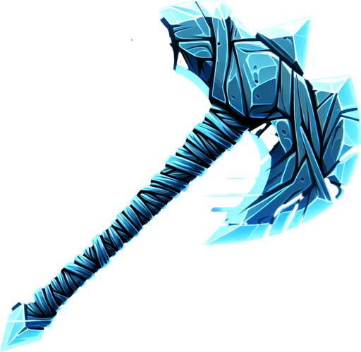 A primal stone axe or spearhead with stylized speed lines or a spectral blue aura indicating swift movement..
Single Game Texture.  In-Game asset.  2d.  Blank background.  High contrast.  No shadows