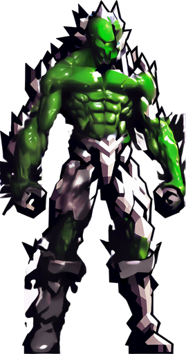 Make his body look destroyed, also make it cover with some green liquid