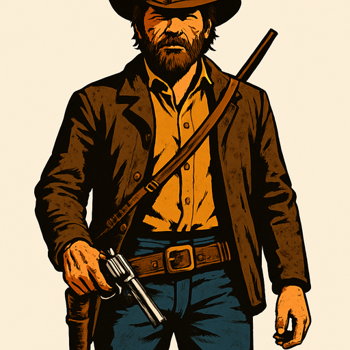 Make me a Player for RDR2.
In-Game asset.  2d.  High contrast.  No shadows