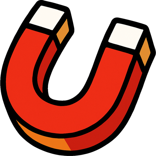 magnett.
In-Game asset.  2d.  High contrast.  No shadows