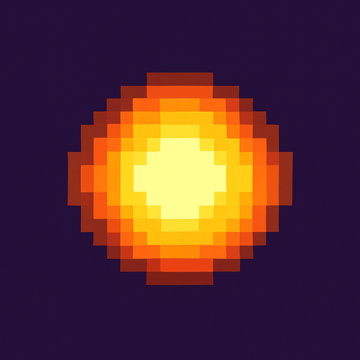 bola de luz de pixeles.
In-Game asset.  2d.  High contrast.  No shadows