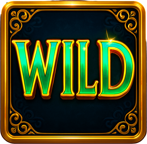 Crea un asset visual completo para el símbolo 'W' (Wild/Comodín) de Megaways, directamente sobre su panel de fondo.

Diseño General:

Forma: Un panel cuadrado o ligeramente redondeado.

Fondo del Panel: Terciopelo oscuro (negro o azul noche) o un metal pulido muy oscuro.

Borde: Un borde elegante dorado o plateado alrededor del panel.

Detalles del Fondo: Puede tener un patrón sutil de filigrana de casino en las esquinas del panel.

Símbolo Central (la palabra 'WILD'):

La palabra 'WILD' en una fuente llamativa y dinámica, posicionada centralmente.

Colores: Vibrantes (ej. verde esmeralda brillante, azul eléctrico) con un contorno dorado o un efecto de arcoíris.

Puede tener un pequeño destello o un aura de energía..
In-Game asset.  2d.  High contrast.  No shadows