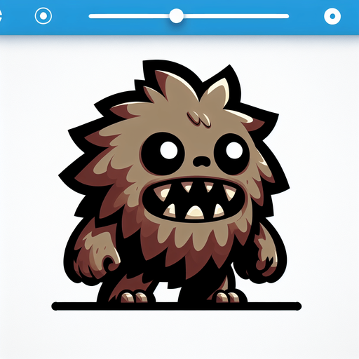 A single, cartoonish little monster. It has fur and a big mouth, and its movement posture looks as if it's about to pounce forward..
Single Game Texture. In-Game asset. 2d. Blank background. High contrast. No shadows.