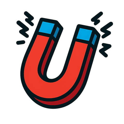 magnet.
In-Game asset.  2d.  High contrast.  No shadows