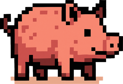 Domuz pixel.
In-Game asset.  2d.  High contrast.  No shadows