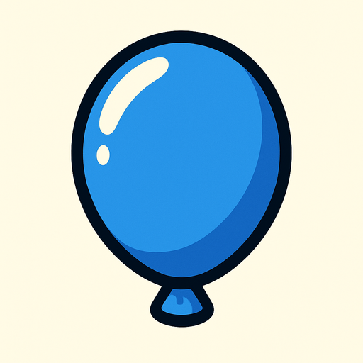 A blue balloon without the string..
In-Game asset.  2d.  High contrast.  No shadows
