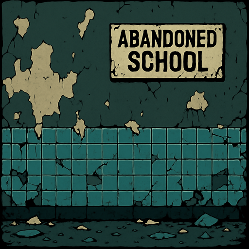Make a wall like it was in a abandoned school.
In-Game asset.  2d.  High contrast.  No shadows