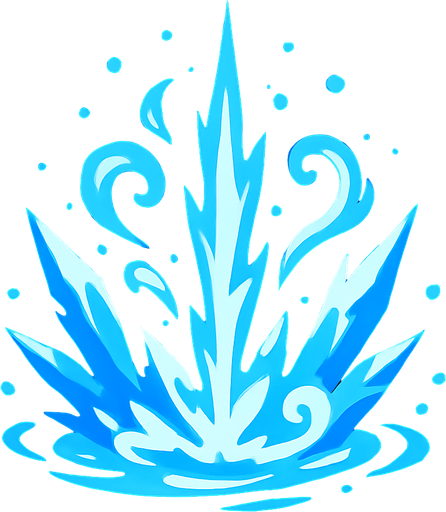 Ice magic effect.
In-Game asset.  2d.  High contrast.  No shadows