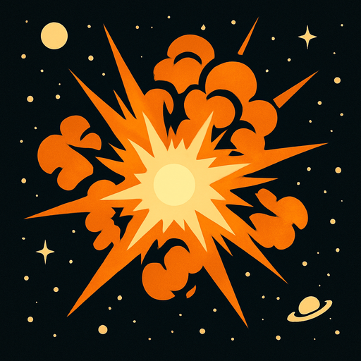 explosion in space.
In-Game asset.  2d.  High contrast.  No shadows