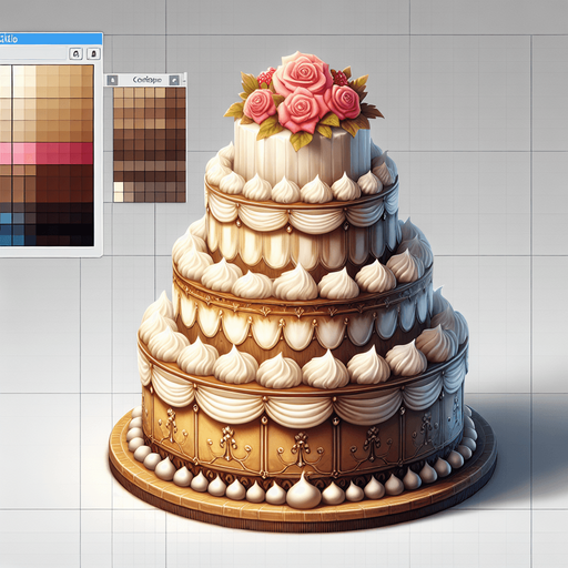 gâteau.
Single Game Texture.  In-Game asset.  2d.  Blank background.  High contrast.  No shadows