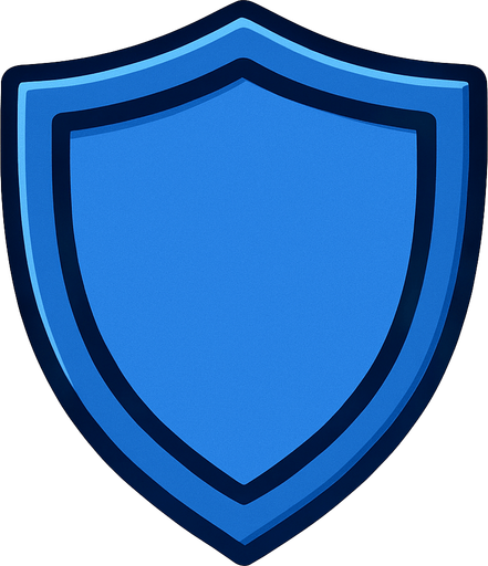 Escudo azul.
In-Game asset.  2d.  High contrast.  No shadows