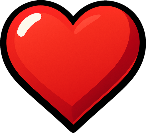 Kalp 3d.
In-Game asset.  2d.  High contrast.  No shadows