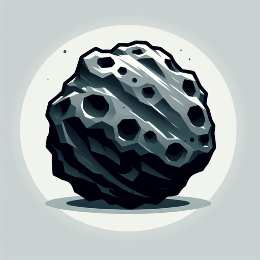 A Asteroiden.
Single Game Texture.  In-Game asset.  2d.  Blank background.  High contrast.  No shadows
