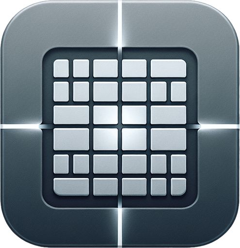 A square app store icon with rounded edges, featuring a sleek and minimalistic Sudoku-inspired design. The icon showcases a simplified 3x3 section of a Sudoku grid in the center, with clean, thin lines dividing the squares. The background features a gradient of soft gray and white, subtly transitioning to create depth and a polished look. Around the edges, a faint glow or highlight enhances the modern and futuristic aesthetic. The design remains clean and user-friendly, with light accents that give the grid a crisp, high-tech feel while maintaining a minimalist aesthetic..
Single Game Texture. In-Game asset. 2d. Blank background. High contrast. No shadows.