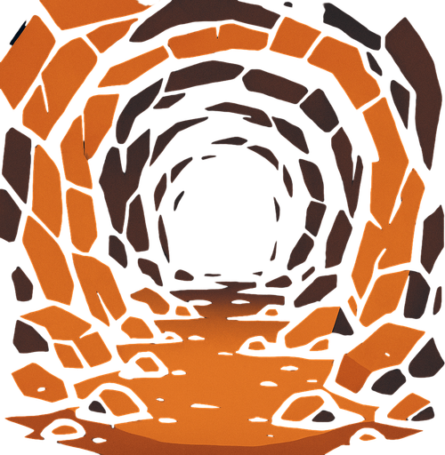 2d cave tunnel corridor.
In-Game asset.  2d.  High contrast.  No shadows