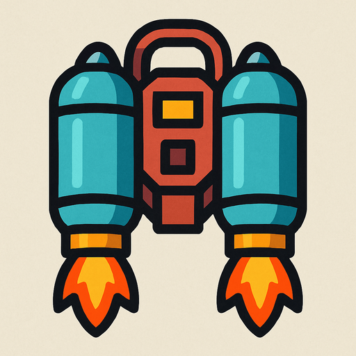 A jetpack.
In-Game asset.  2d.  High contrast.  No shadows
