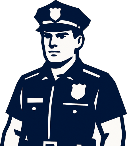 Bir polis.
In-Game asset.  2d.  High contrast.  No shadows