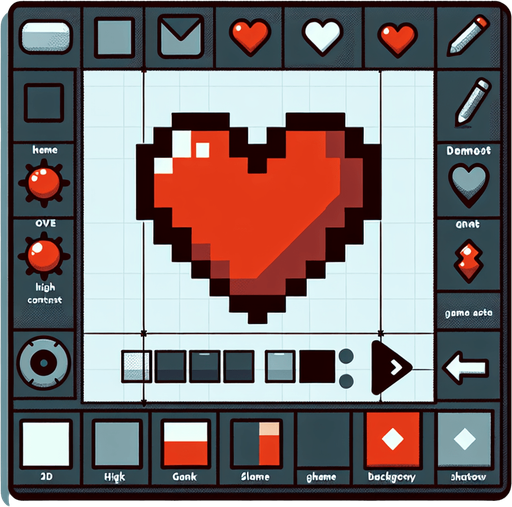 A heart.
Single Game Texture. In-Game asset. 2d. Blank background. High contrast. No shadows.