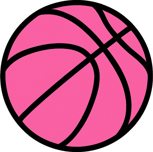 A pink Basketball.
In-Game asset.  2d.  High contrast.  No shadows