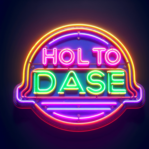 retro sign that says "Hold to Dash" in neon colors.
Single Game Texture. In-Game asset. 2d. Blank background. High contrast. No shadows.