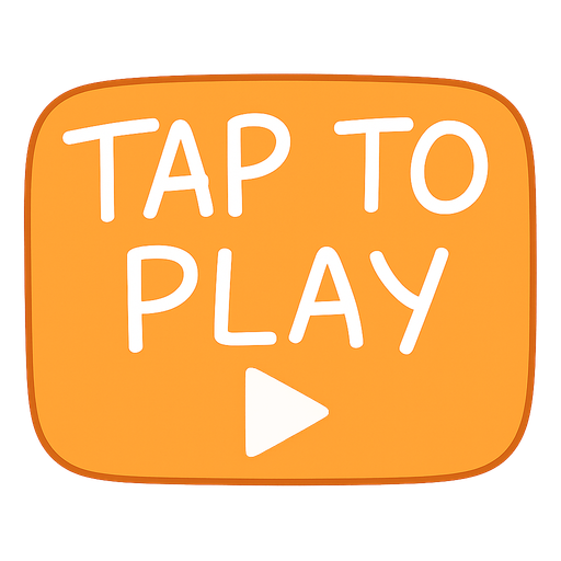 Tap to play button 
. No background. Transparent background. Blank background. No shadows. 2d. In-Game asset. flat