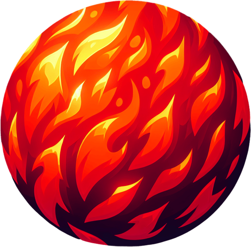 fire red.
Single Game Texture.  In-Game asset.  2d.  Blank background.  High contrast.  No shadows