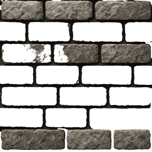 realistic stone brick wall.
In-Game asset.  2d.  High contrast.  No shadows