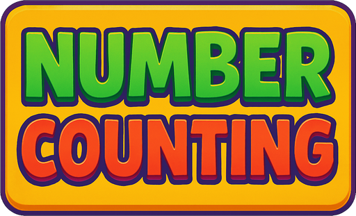 Write 'NUMBER COUNTING' in a rectangular box. This will be the title image of a game. Make sure it is high quality and colorful..
In-Game asset.  2d.  High contrast.  No shadows